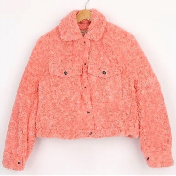 NWOT Free People Melon Color Coat - Picture 3 of 3